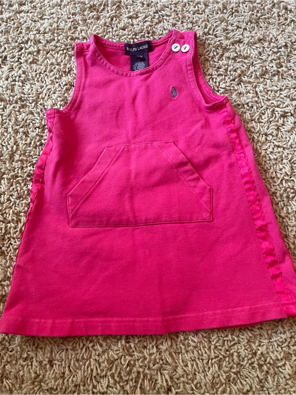 Ralph Lauren Girls Pink Sleeveless Dress Size 12M
